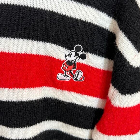 Disney x Forever 21 Striped Mickey Mouse Sweater Mens Size Large Mohair look Men - Picture 5 of 5